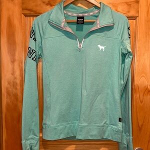 PINK Victoria's Secret Teal Quarter-Zip Pullover
